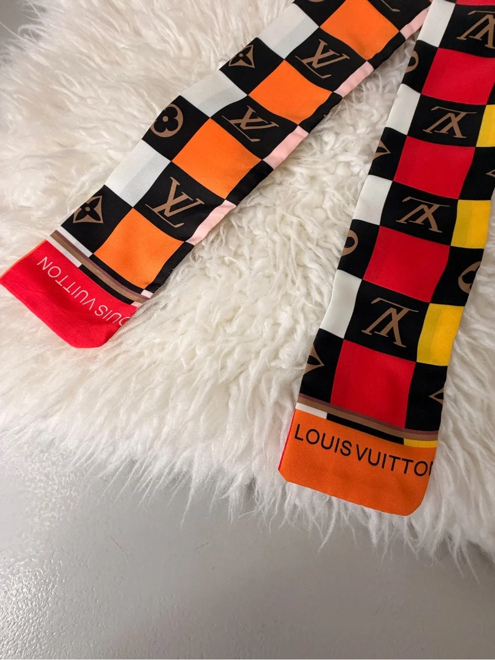 Multicolor Checkered Kids Twilly Scarf